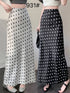 Polka Dot Print A-Line Satin Skirts